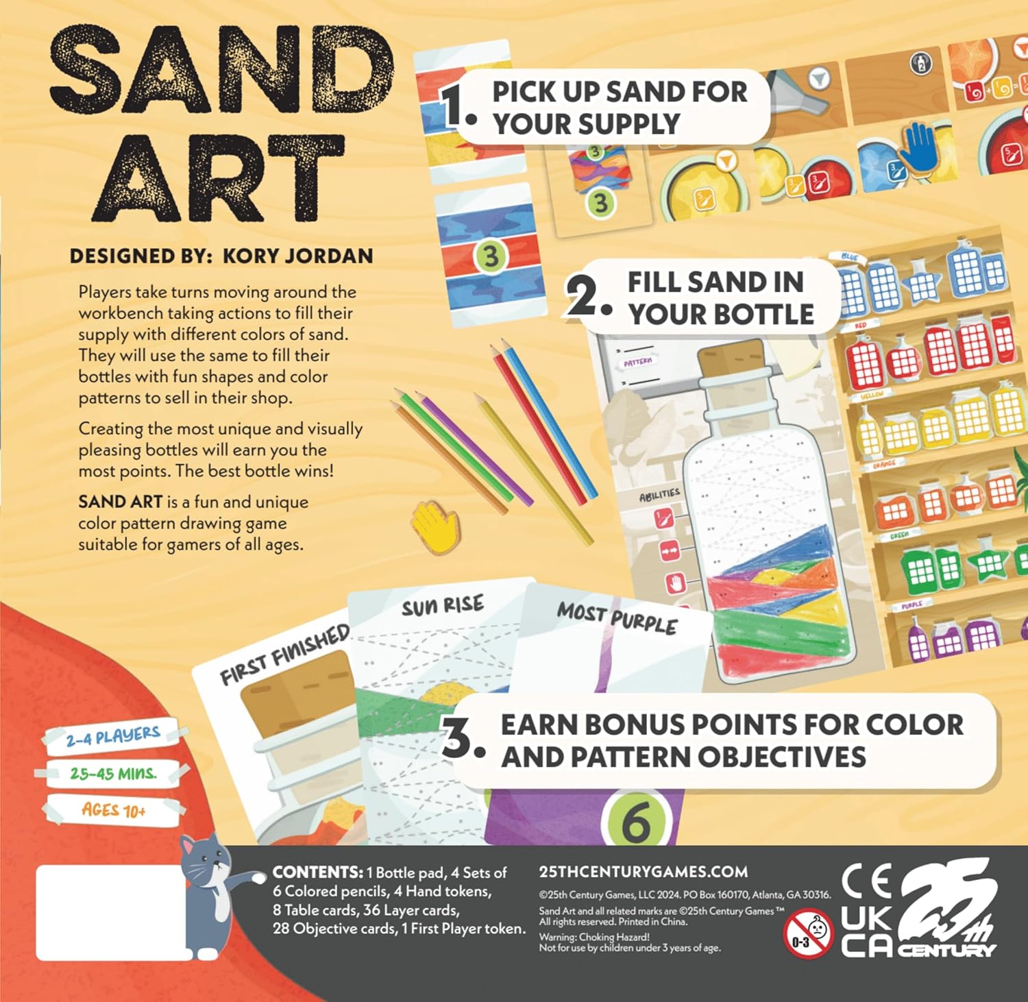 25th Century Games Sand Art – Color Pattern Drawing Strategy Game Ages 10+ | 2–4 Players | 25–45 Min Playtime