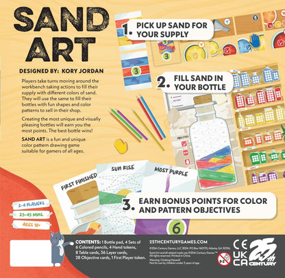 25th Century Games Sand Art – Color Pattern Drawing Strategy Game Ages 10+ | 2–4 Players | 25–45 Min Playtime