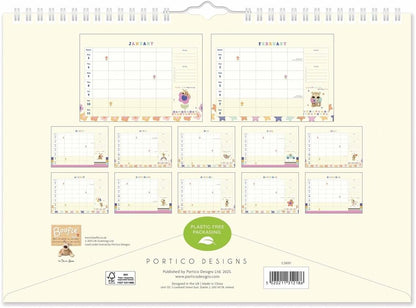 2026 Boofle A4 Family Planner Organiser Wall Calendar by Portico Designs Ltd