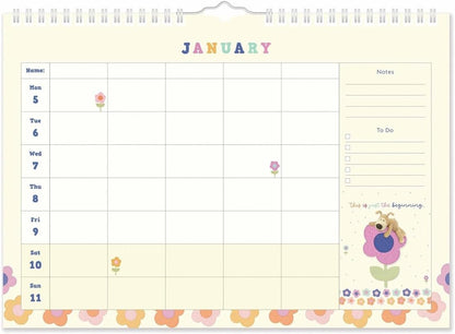 2026 Boofle A4 Family Planner Organiser Wall Calendar by Portico Designs Ltd
