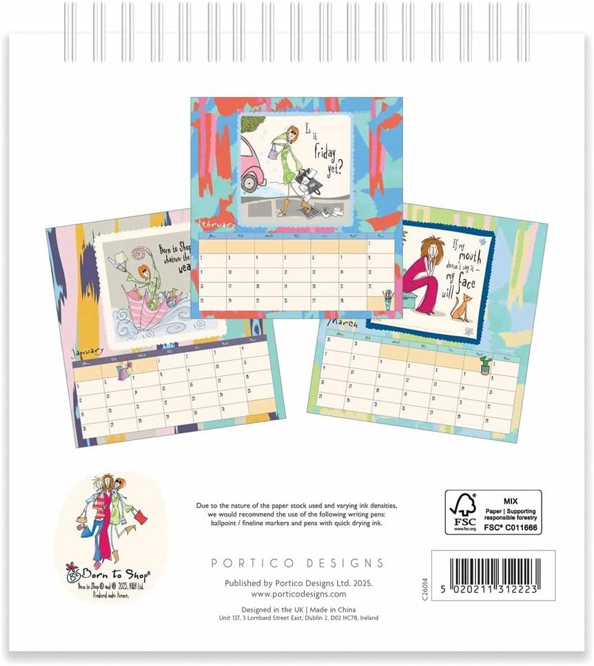 2026 Born to Shop Desk Calendar
