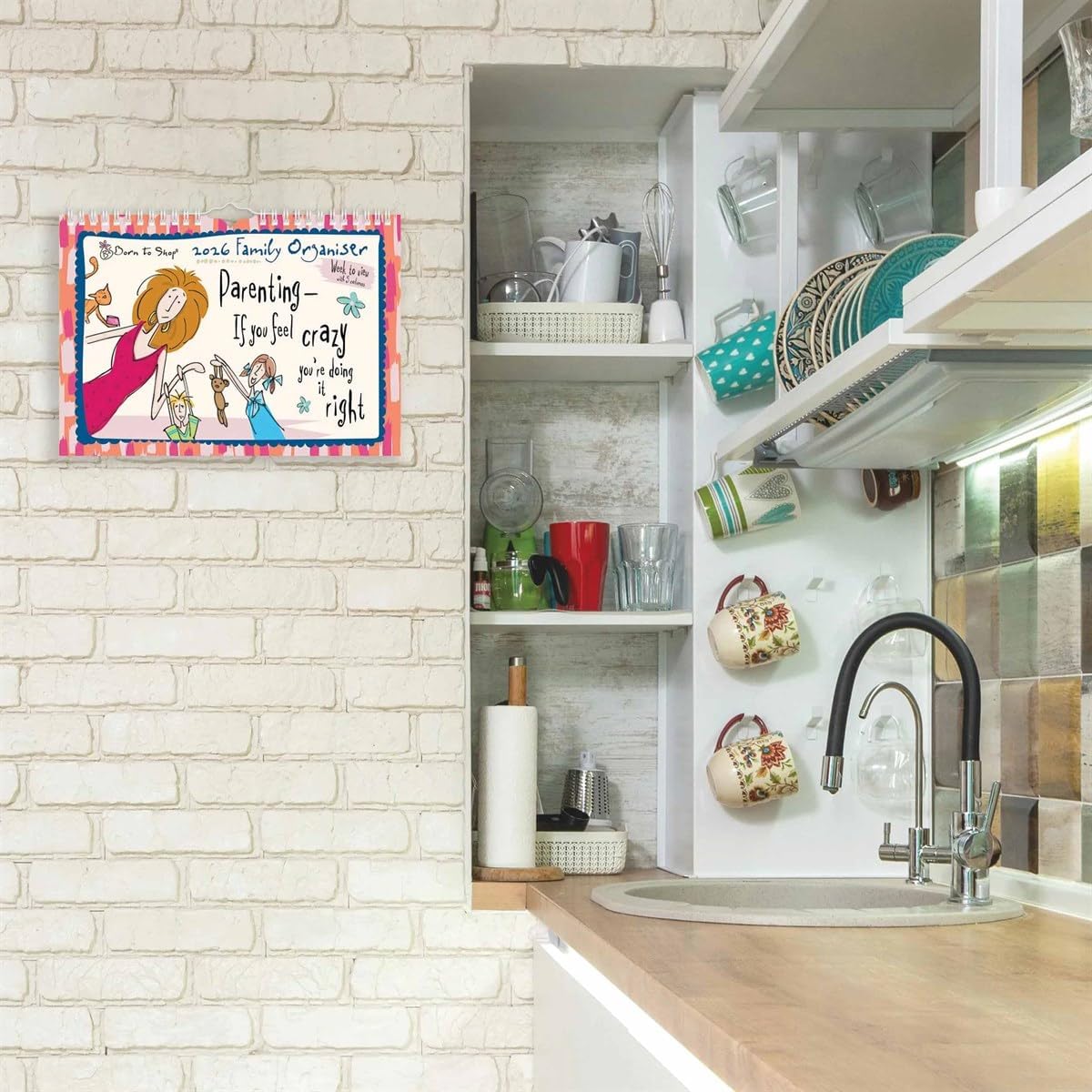 2026 Born to Shop A4 Family Planner Organiser Wall Calendar