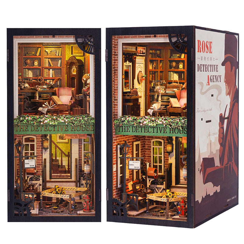CUTEBEE Book Nook - Kit fai da te per casa delle bambole in miniatura, per adulti e adolescenti, libreria, decorazione per vicoli, con luce LED, regalo per familiari e amici