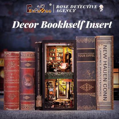 CUTEBEE Book Nook - Kit fai da te per casa delle bambole in miniatura, per adulti e adolescenti, libreria, decorazione per vicoli, con luce LED, regalo per familiari e amici