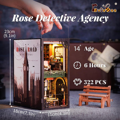 CUTEBEE Book Nook - Kit fai da te per casa delle bambole in miniatura, per adulti e adolescenti, libreria, decorazione per vicoli, con luce LED, regalo per familiari e amici