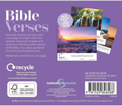 Carousel Worldwide, Bible Verses 2026 Easel Desk Calendar