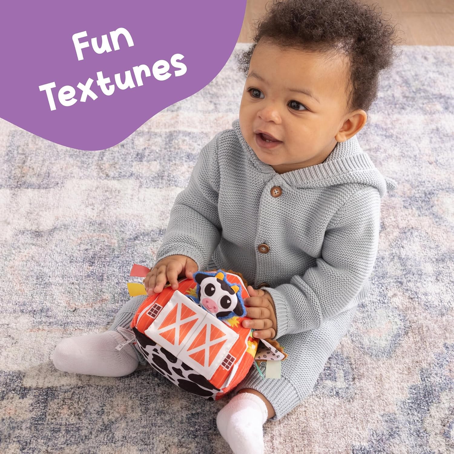 Lamaze Peek-a-Moo Friendly Barn Sensory Educational Toy with Plush Toys and Soft Barn, High Contrast Patterns and Bright Colours, Farm Toy for Babies