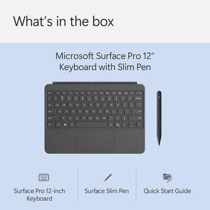 Microsoft Surface Pro 12-inch Keyboard with Slim Pen | Compatible with Surface Pro (1st Edition) | Slate