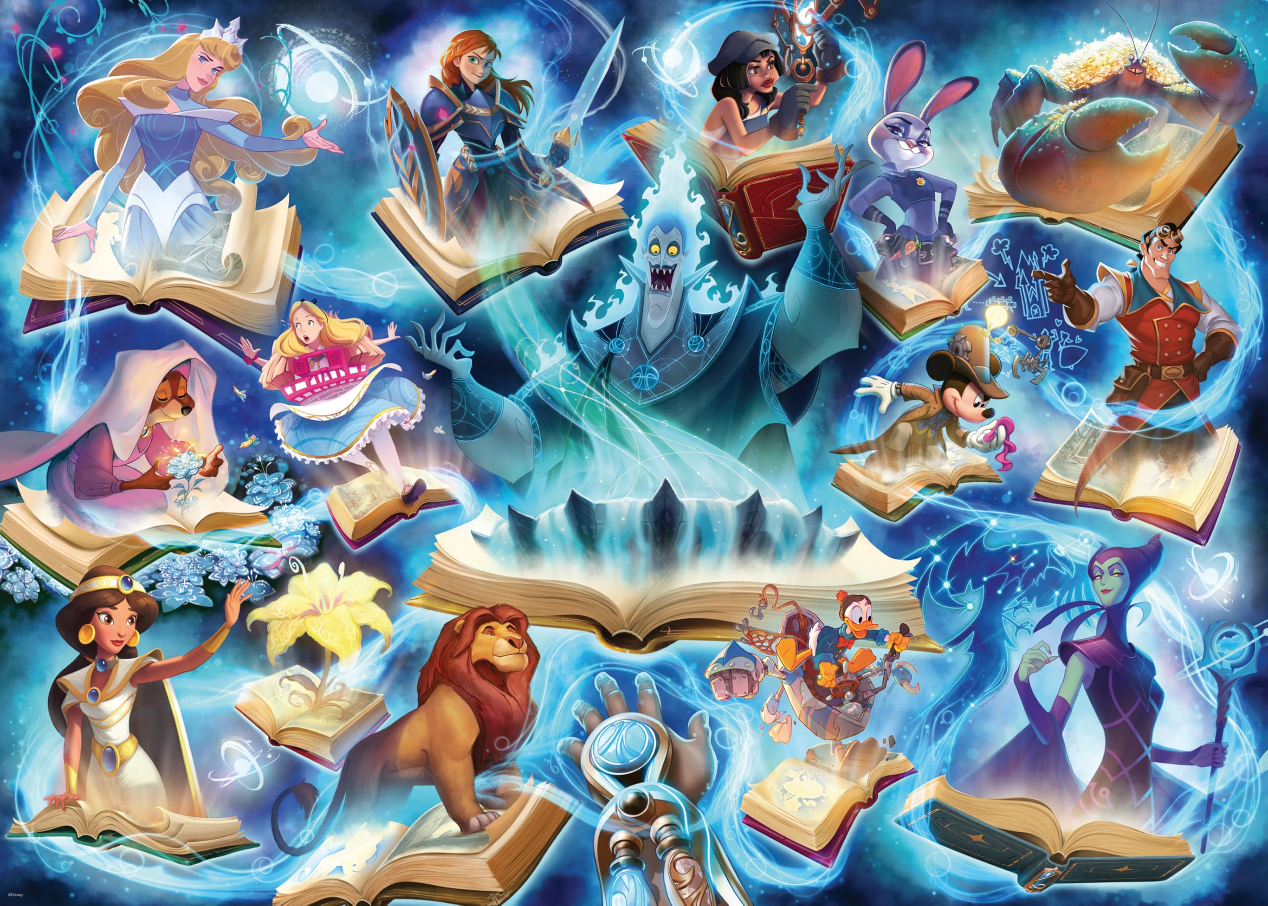 Erwachsenenpuzzle 1000 Teile - Disney Lorcana - Glimmers of The Realm: Sapphire