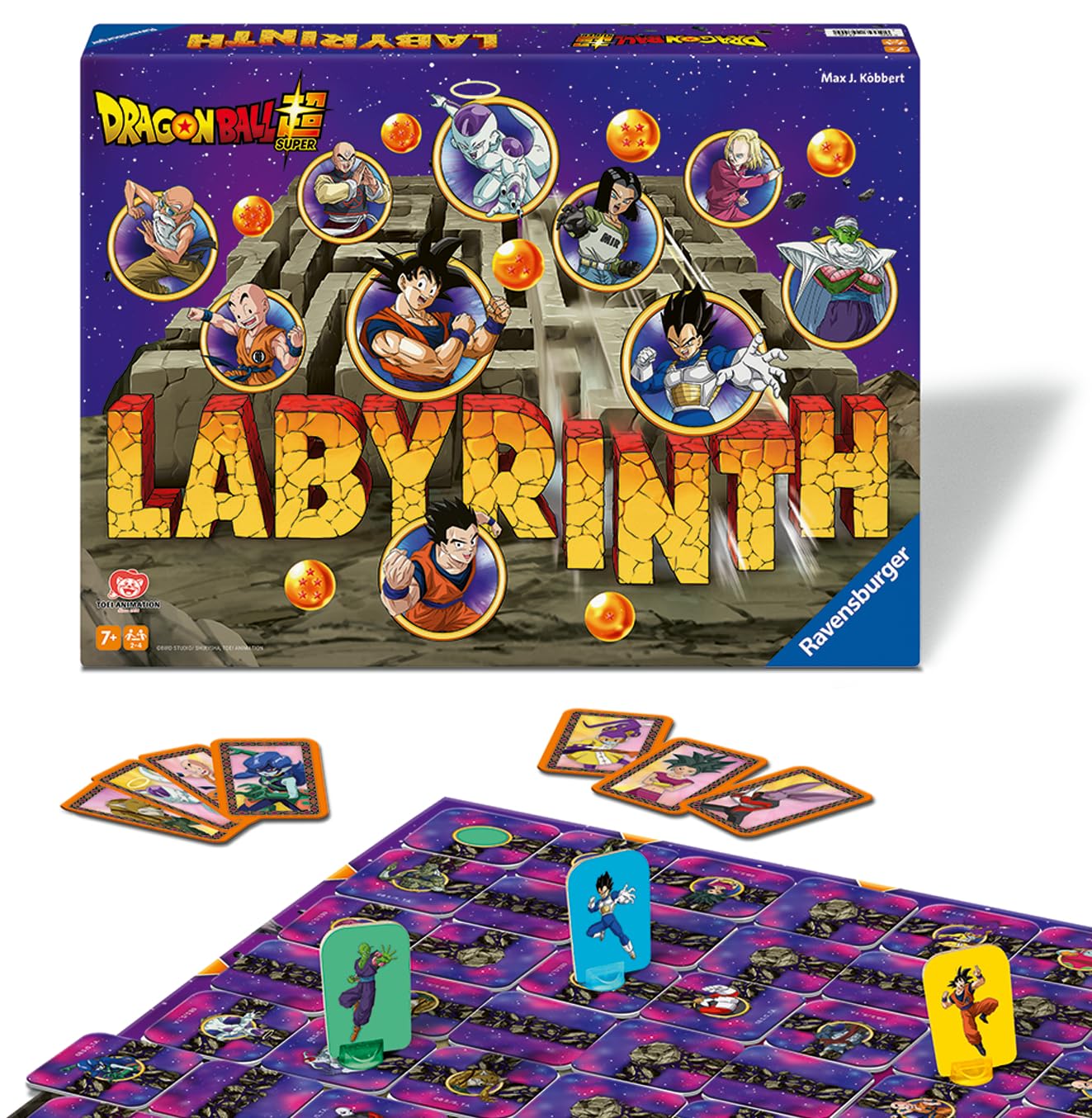 Ravensburger - Le Grand Classique des Jeux de société - Labyrinthe Dragon Ball - Jeu de plateau - Enfant et Famille - De 2 à 4 Joueurs à partir de 7 ans - Mixte - 24740-(Multilingue – Français Inclus
