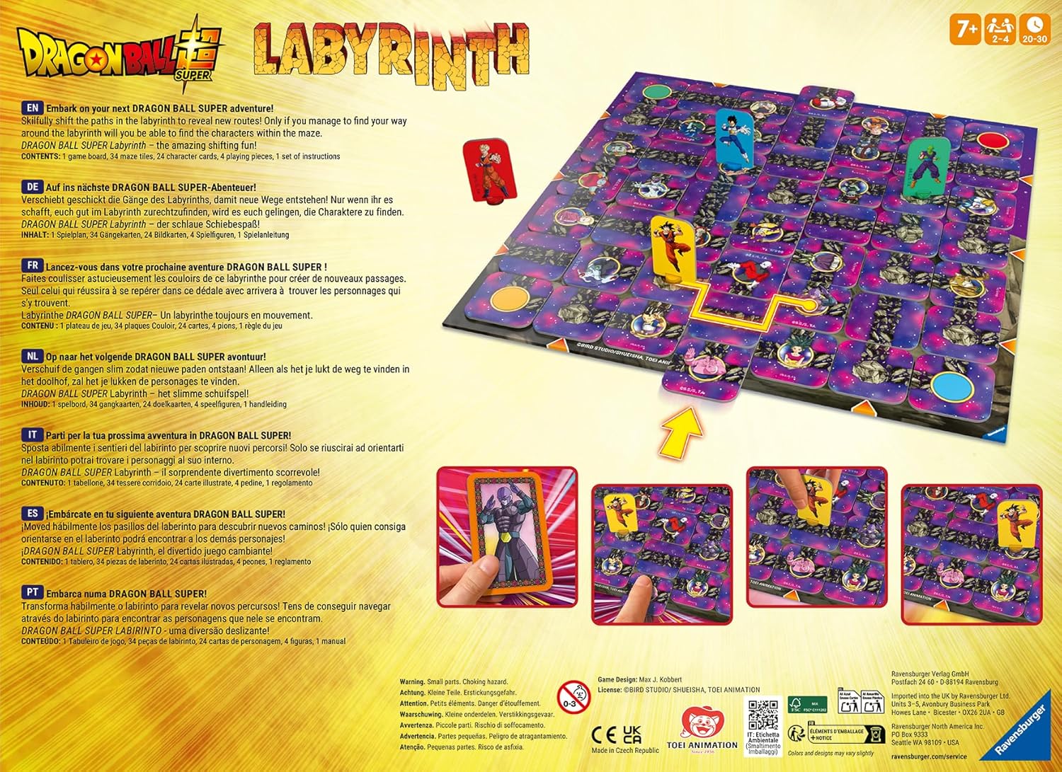 Ravensburger - Le Grand Classique des Jeux de société - Labyrinthe Dragon Ball - Jeu de plateau - Enfant et Famille - De 2 à 4 Joueurs à partir de 7 ans - Mixte - 24740-(Multilingue – Français Inclus