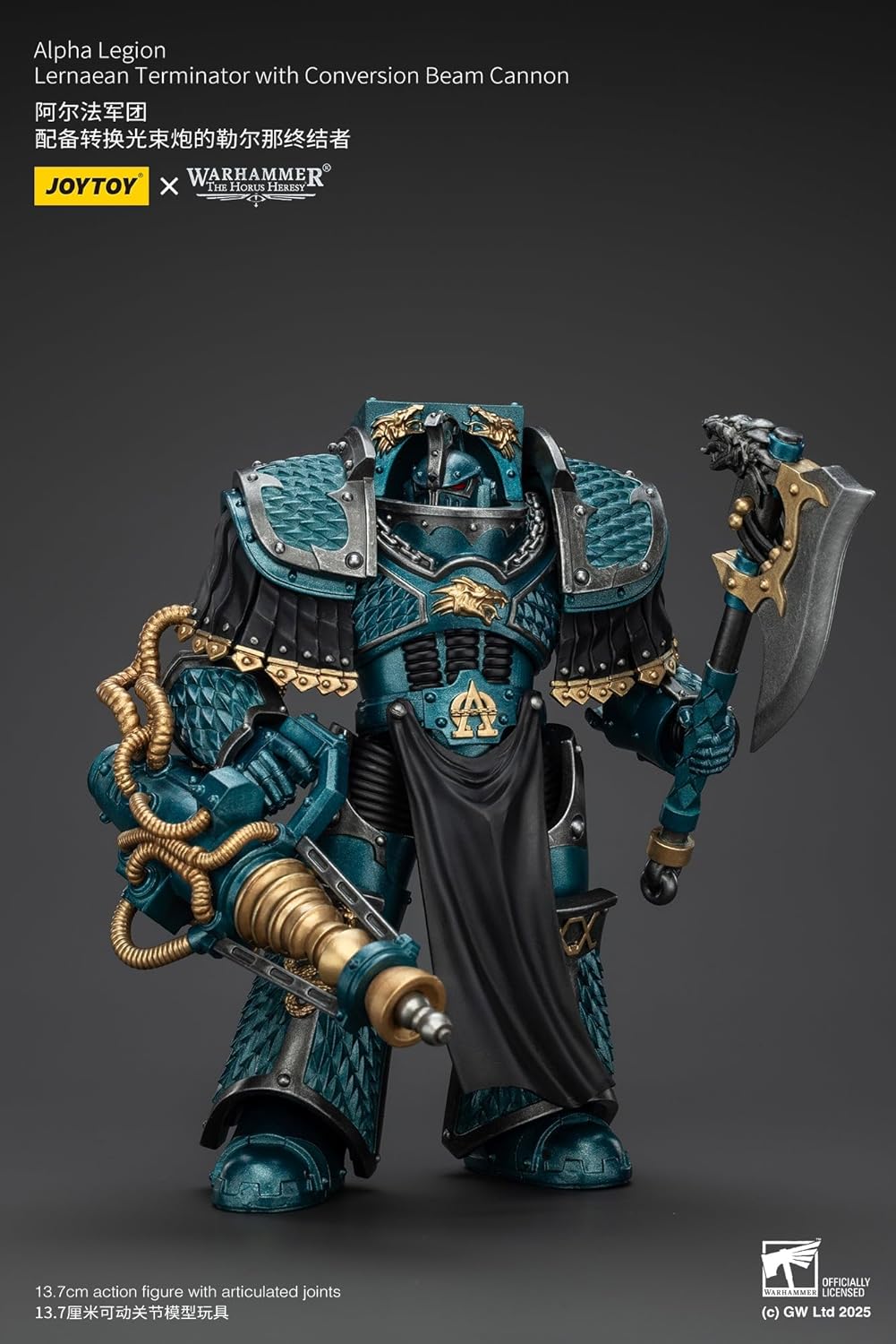 JOYTOY Warhammer The Great Back of Horus Alpha Legion Lernian Terminator (Equipped with Conversion Beam Cannon), Action Figure, Complete Figure