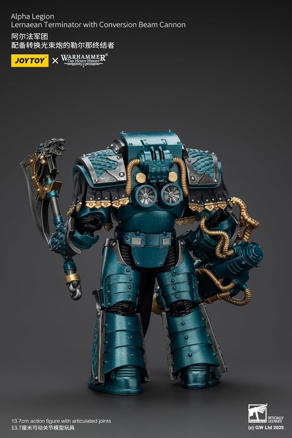 JOYTOY Warhammer The Great Back of Horus Alpha Legion Lernian Terminator (Equipped with Conversion Beam Cannon), Action Figure, Complete Figure