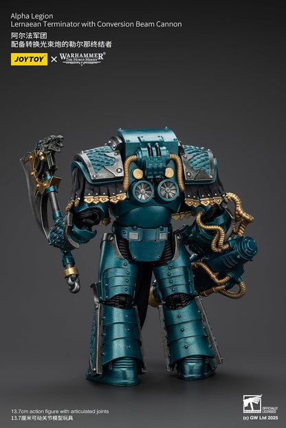 JOYTOY Warhammer The Great Back of Horus Alpha Legion Lernian Terminator (Equipped with Conversion Beam Cannon), Action Figure, Complete Figure