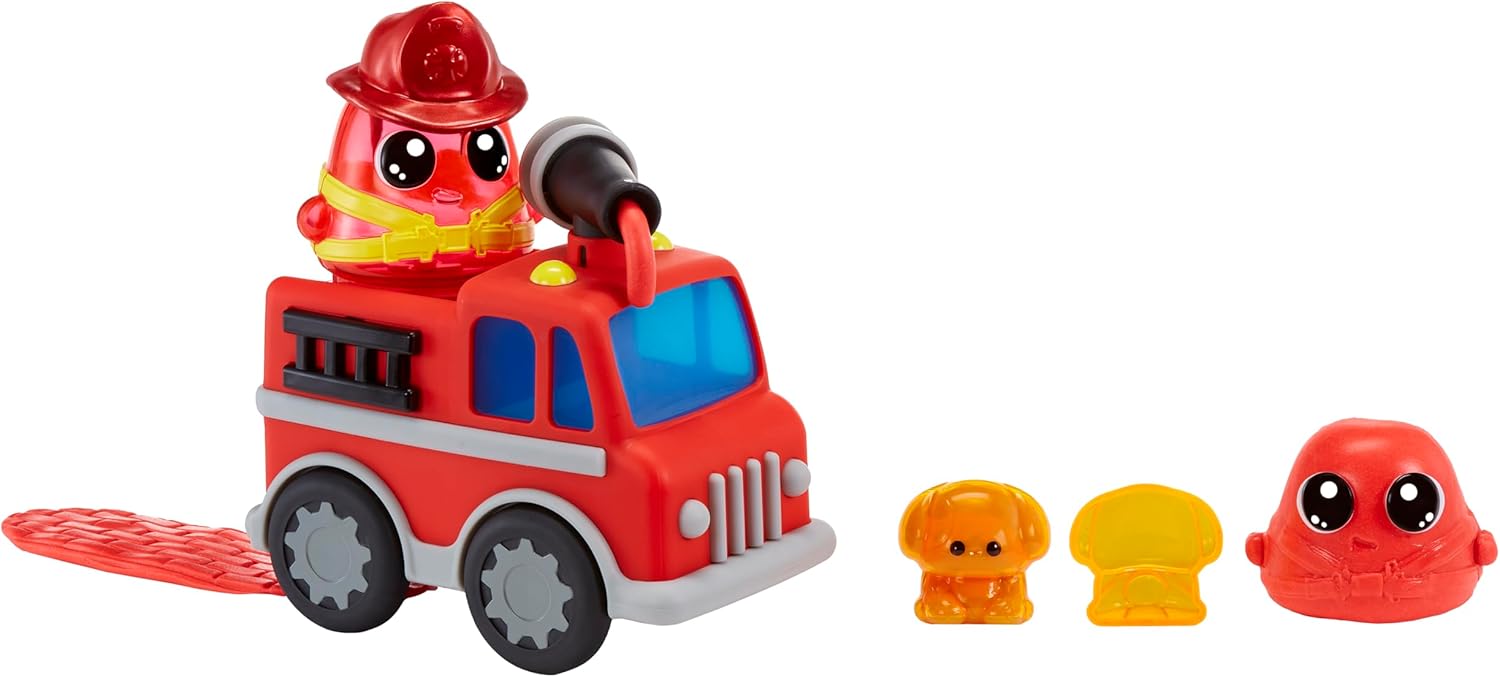 DohKins Fire Truck & Firefighter - Masa que Nunca se Seca, Sin Gluten, Apta para Coleccionistas y Niños Mayores de 3 Años