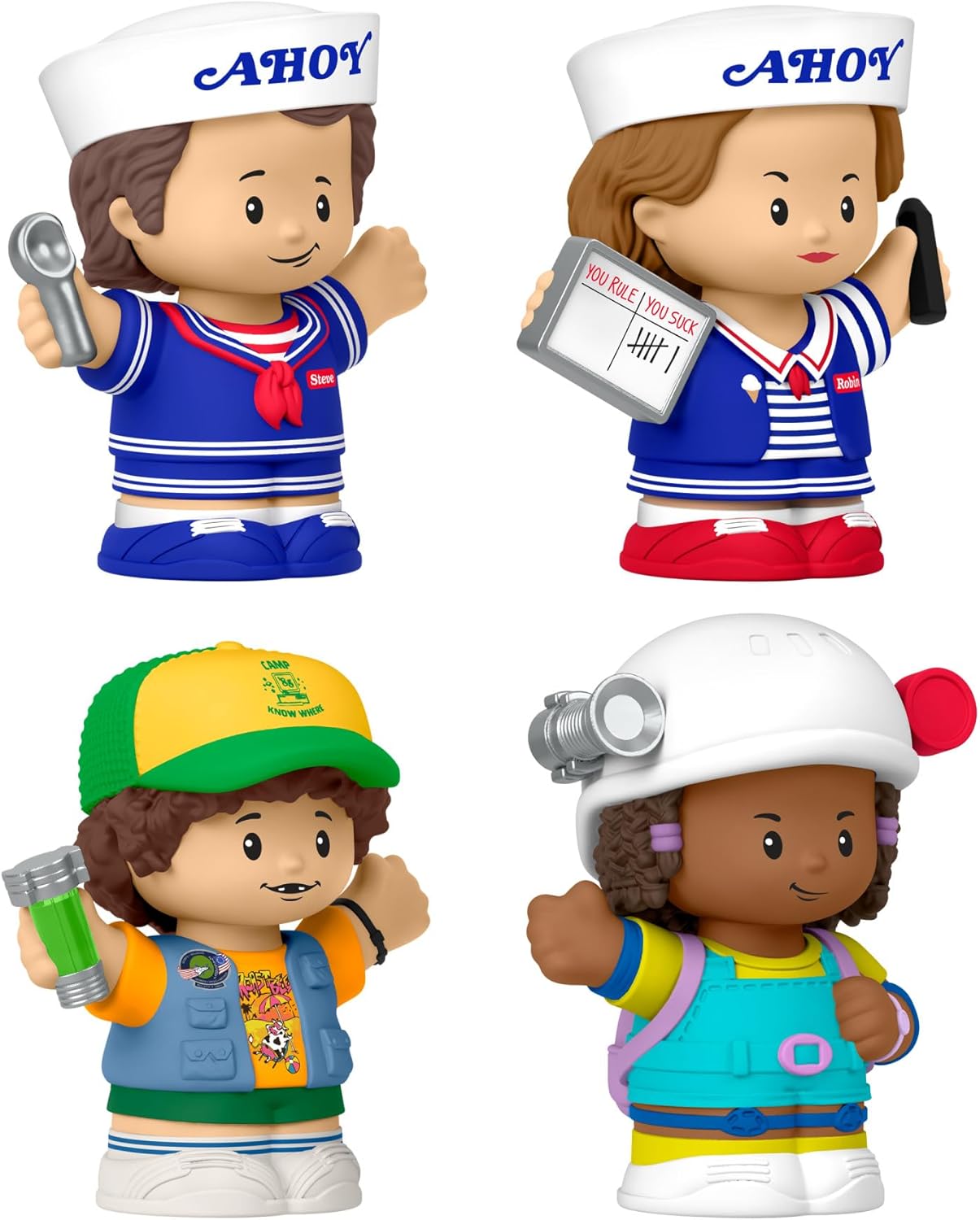 Little People Collector - Stranger Things: Truppa dei Coni, set in Edizione Speciale ispirato alla serie Netflix, 4 personaggi e confezione da esposizione, giocattolo da collezione, 13+ anni, HVG76