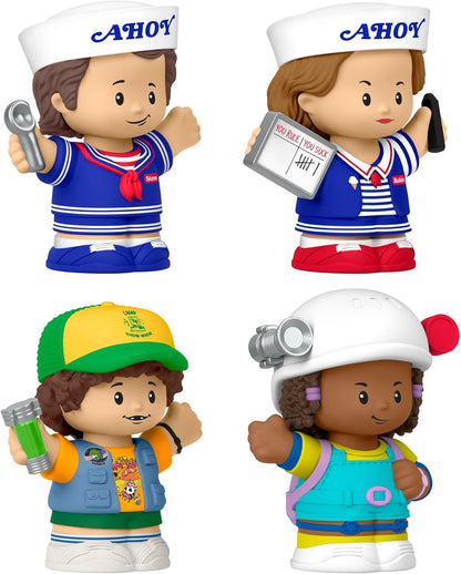 Little People Collector - Stranger Things: Truppa dei Coni, set in Edizione Speciale ispirato alla serie Netflix, 4 personaggi e confezione da esposizione, giocattolo da collezione, 13+ anni, HVG76