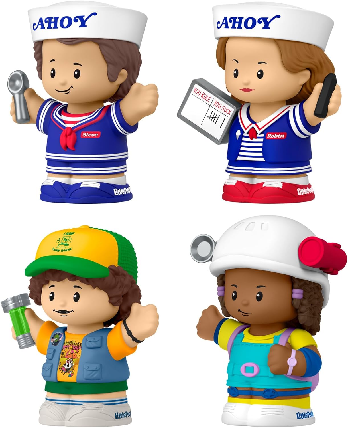 Little People Collector - Stranger Things: Truppa dei Coni, set in Edizione Speciale ispirato alla serie Netflix, 4 personaggi e confezione da esposizione, giocattolo da collezione, 13+ anni, HVG76