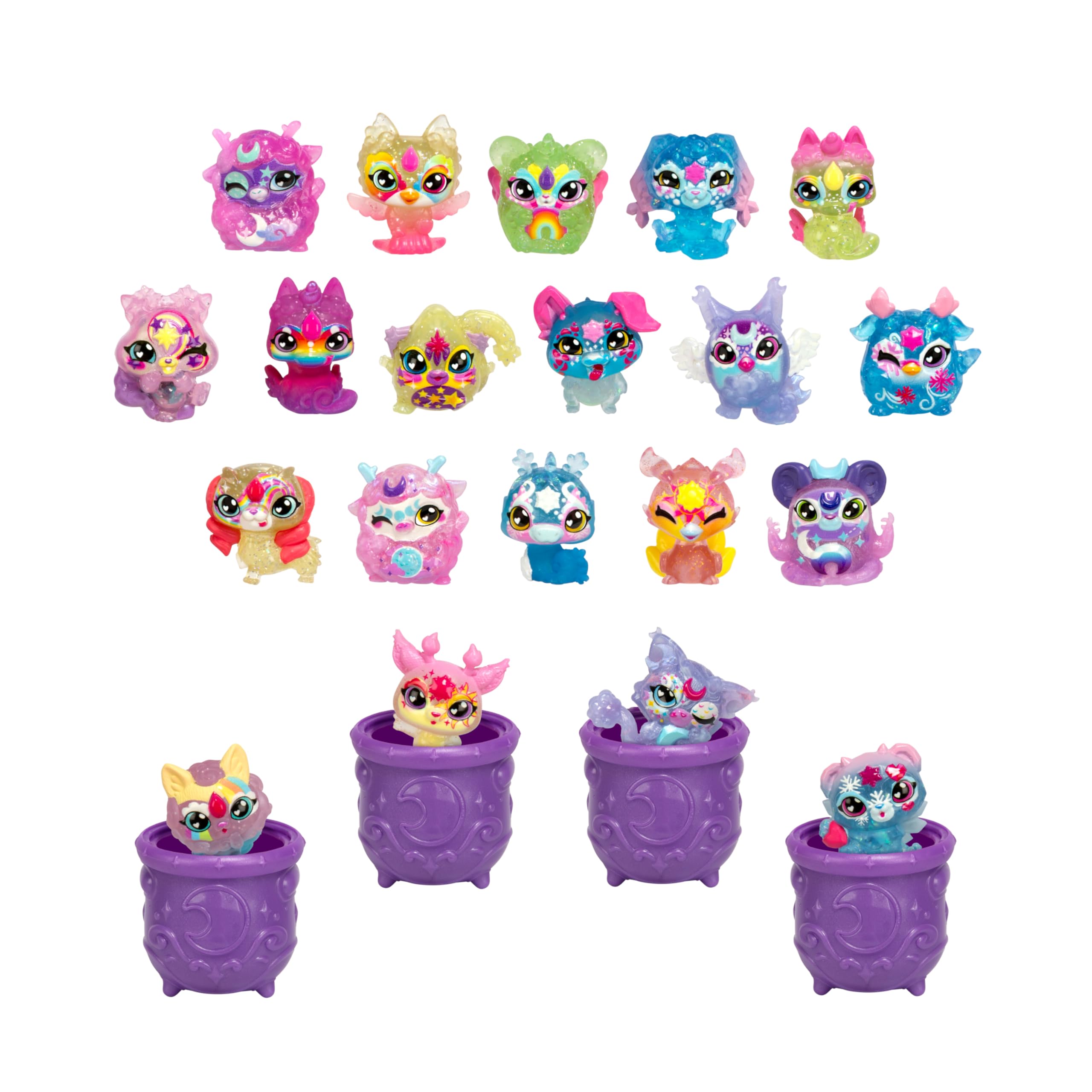 Magic Mixies Minis - Shimmerverse-Serie Megapack mit 4 verborgenen, individuellen Mixies in 4 Mini-Kesseln und 5 neuen Teams mit einzigartigen Zauberkräften
