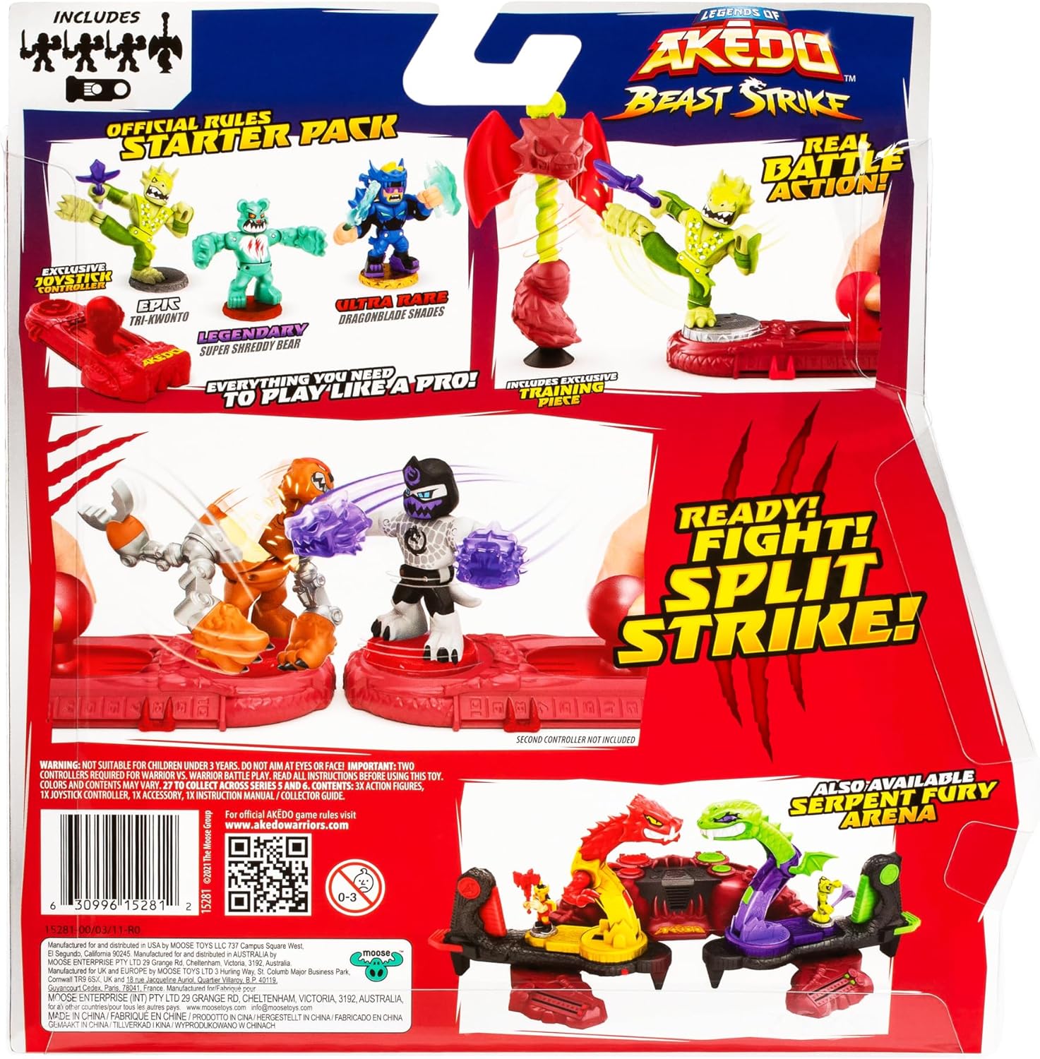 Akedo Coffret de démarrage Les légendes Beast Strike, 3 Guerriers, 1 Guerrier légendaire, 1 créature de Combat et Un Guerrier Ultra Rare