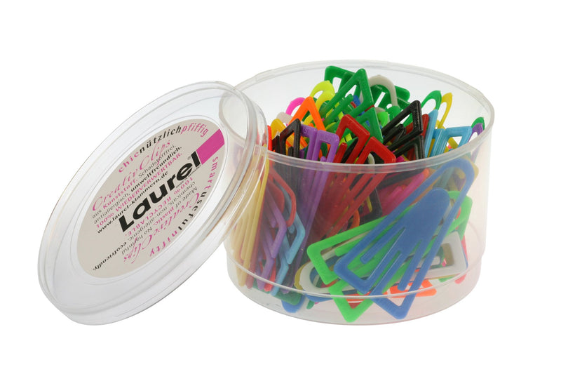 Laurel Plastiklips - Paquete de 75 clips para papeles, multicolor