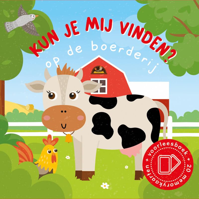 Lantaarn Publishers - Kun Je Mij Vinden? Op de Boerderij Voorleesboek en 20 Memokaarten