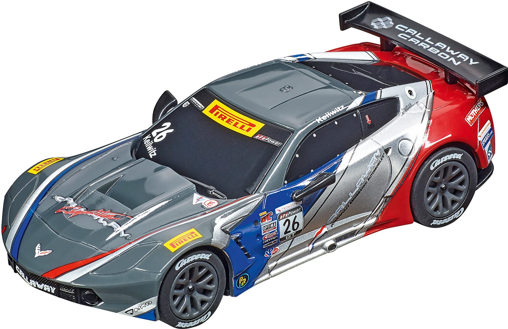 Carrera GO!!! Chevrolet Corvette C7.R GT3 „Callaway Competition USA, No.26“ Rennauto | Slotcar Bahn GO!!! | Maßstab 1:43 | Spielzeug für Kinder ab 6 Jahre & Erwachsene