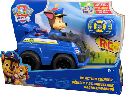 PAW PATROL - Chases ferngesteuertes Polizeiauto mit Lichteffekten, ca. 25 cm, einfache Steuerung über Fernbedienung, Spielzeug für Kinder ab 3 Jahren