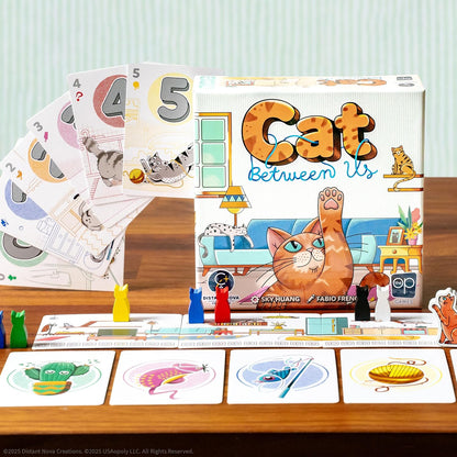 The OP Games The Cat Between Us | Strategy Card Game for Families & Friends | 2–6 Players | 15–40 Min | Ages 8+ | English