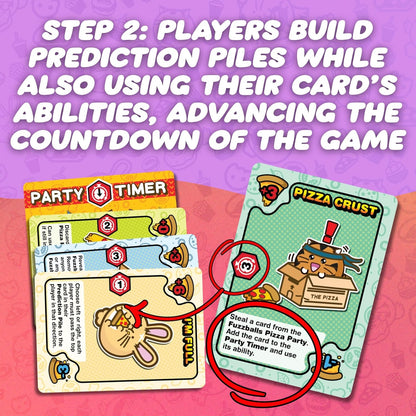 Pizza Thief Fun Card Game – Build the Perfect Pizza Party & Betray Your Friends | Fast-Paced Strategy Game for 3-6 Players, Ages 8+ | 48 Cards, Pizza Party Card & Timer Included