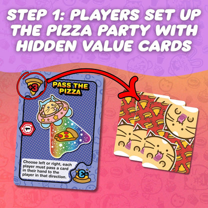 Pizza Thief Fun Card Game – Build the Perfect Pizza Party & Betray Your Friends | Fast-Paced Strategy Game for 3-6 Players, Ages 8+ | 48 Cards, Pizza Party Card & Timer Included