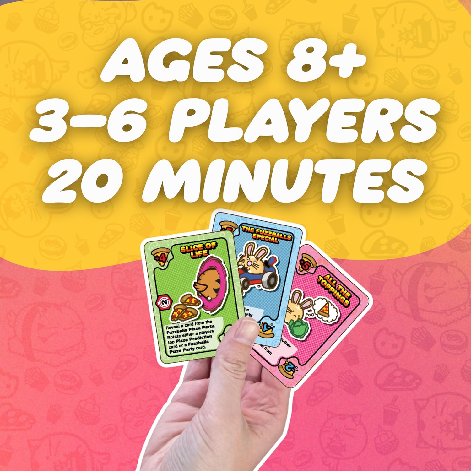 Pizza Thief Fun Card Game – Build the Perfect Pizza Party & Betray Your Friends | Fast-Paced Strategy Game for 3-6 Players, Ages 8+ | 48 Cards, Pizza Party Card & Timer Included
