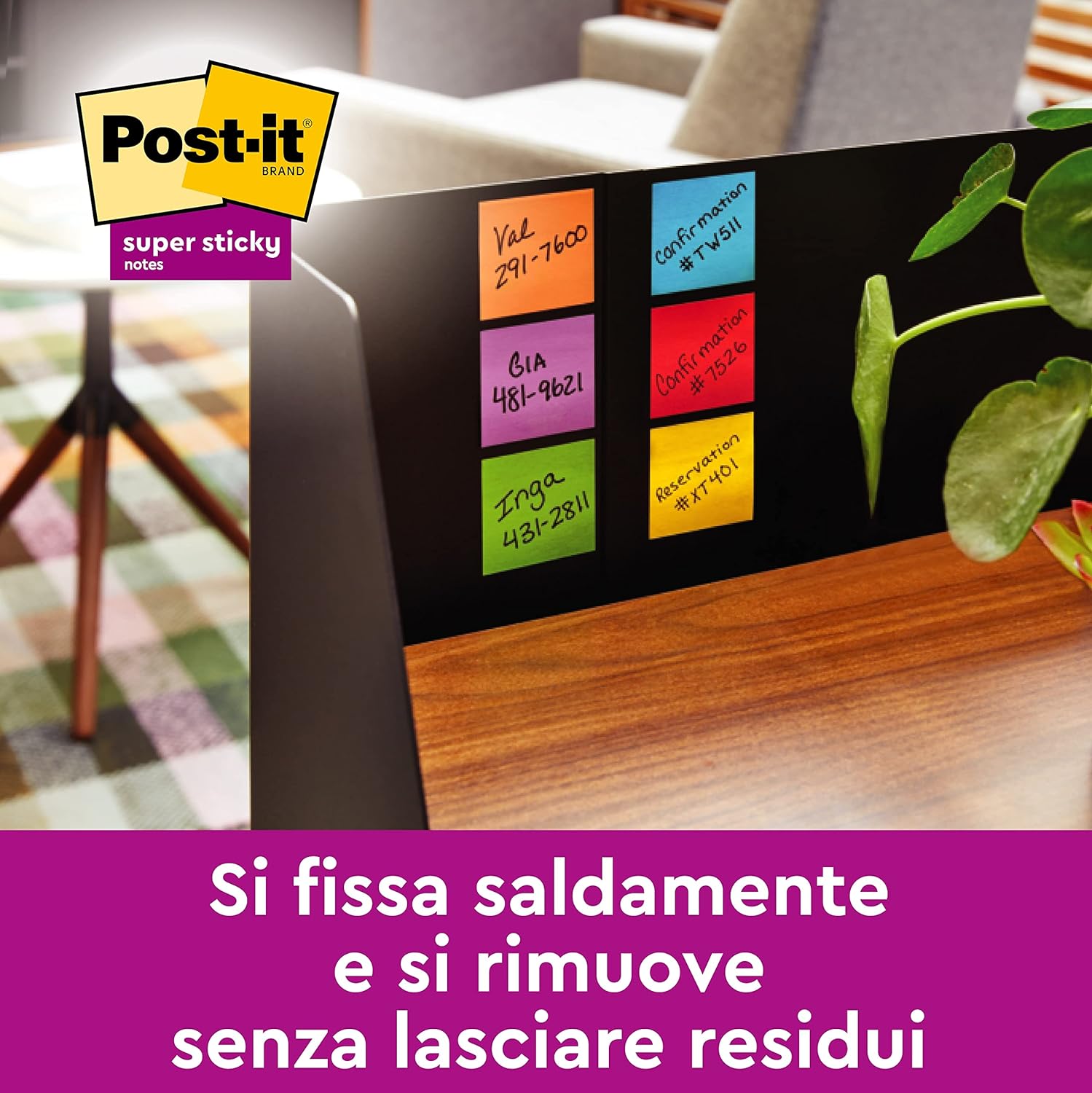 Post-it Super Sticky Notes Pads, 90 Sheets per Pad, 76 mm x 76 mm, Green, Pink, Blue, Orange Colors - Extra Sticky Notes for Note Taking, to Do Lists & Reminders, 24 Count (Pack of 1