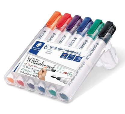 Scotch Magic Invisible Tape 8 Rolls 19 mm x 33 m General Purpose Sticky Tape for Document Repair & STAEDTLER 351WP6 Lumocolour Whiteboard Marker with Bullet Tip, Multicolor, Pack of 6