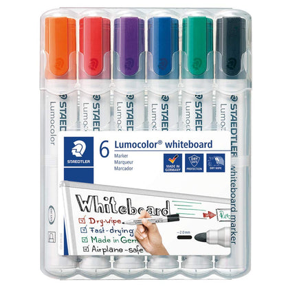 Scotch Magic Invisible Tape 8 Rolls 19 mm x 33 m General Purpose Sticky Tape for Document Repair & STAEDTLER 351WP6 Lumocolour Whiteboard Marker with Bullet Tip, Multicolor, Pack of 6
