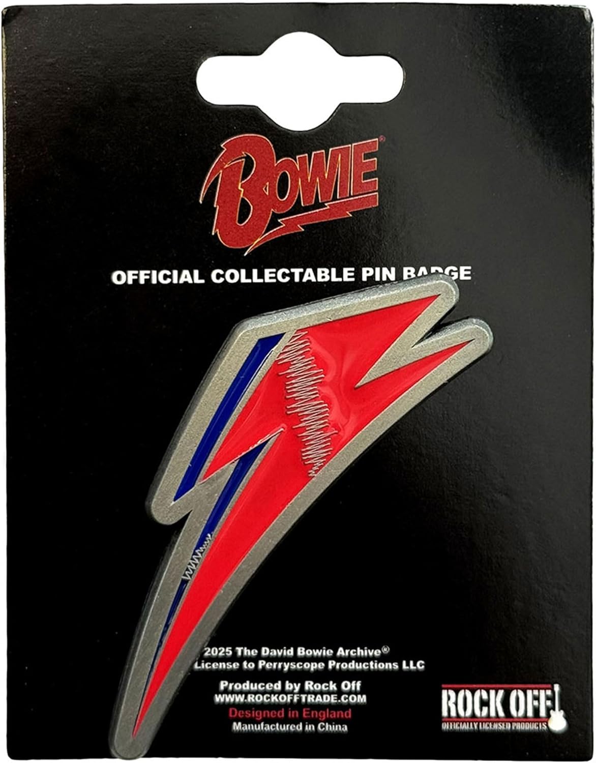David Bowie: Rock Off - Flash Pin Badge