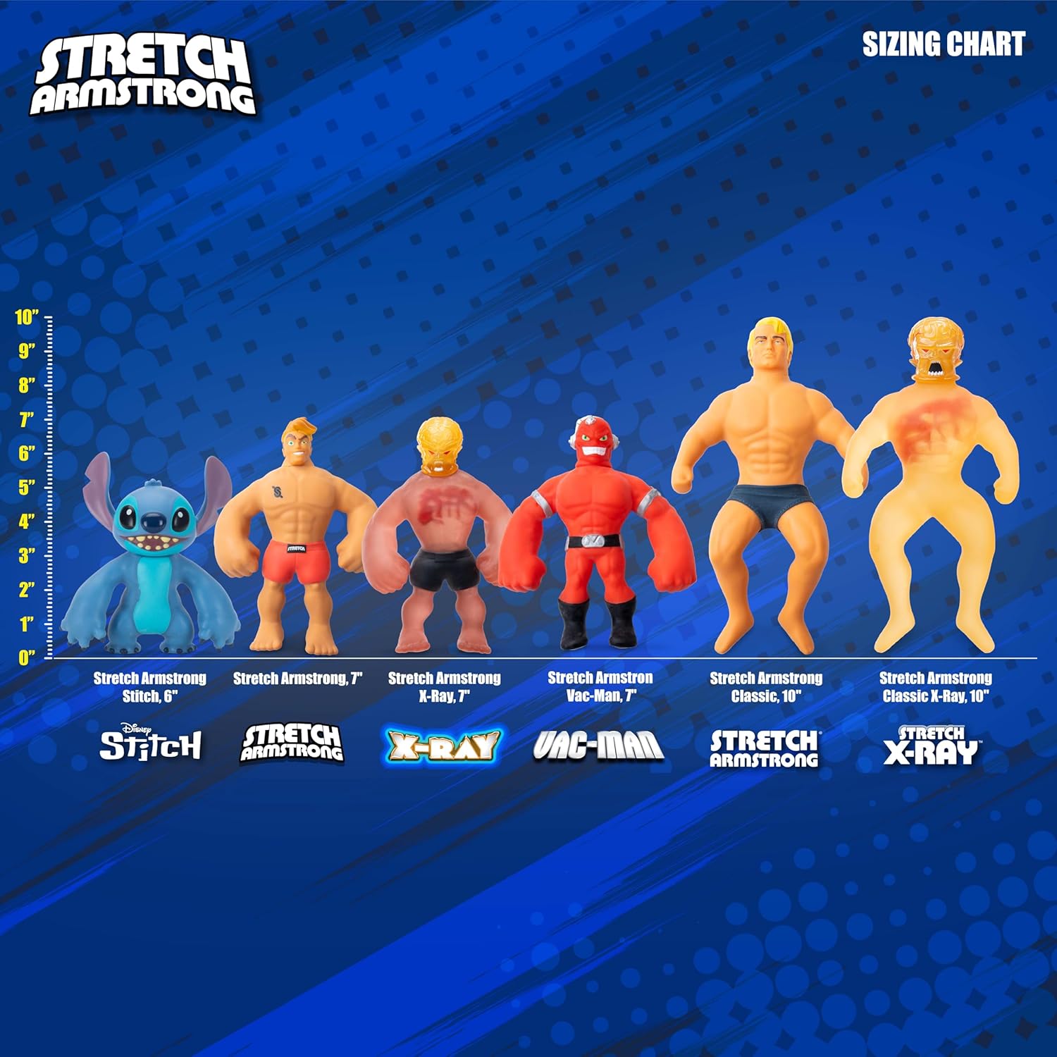 Stretch Armstrong Basic Fun X-Ray Core Figure – 7-Inch See-Through Stretchy Toy – Classic Transparent Action Figure for Ages 5+