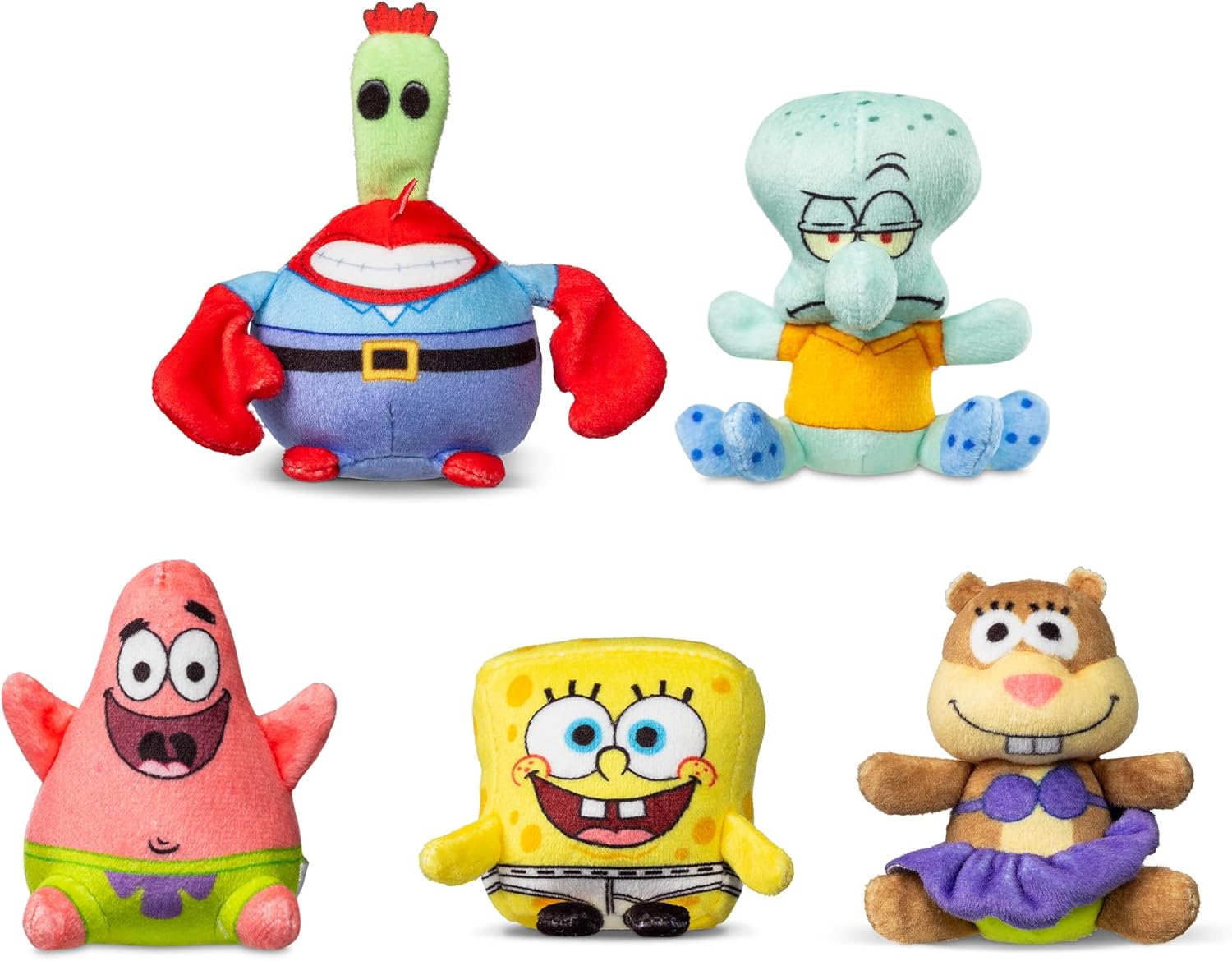 Micro Teenies – SpongeBob SquarePants Collector 5-Pack - Mr Krabs, Sandy, SpongeBob in Underpants