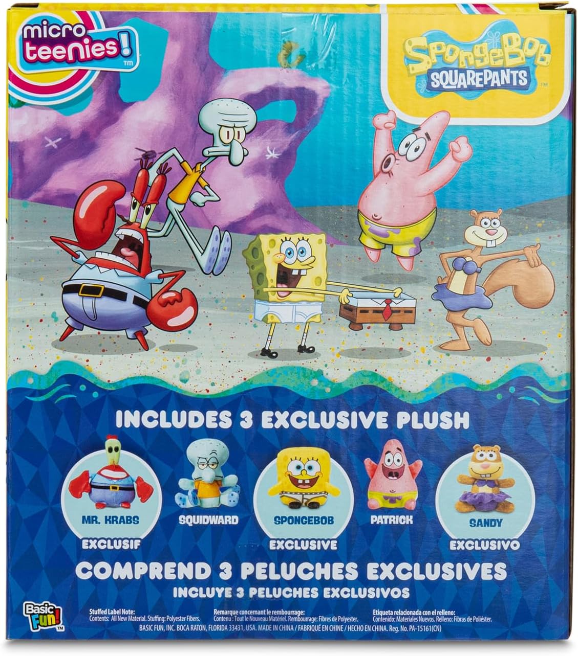 Micro Teenies – SpongeBob SquarePants Collector 5-Pack - Mr Krabs, Sandy, SpongeBob in Underpants