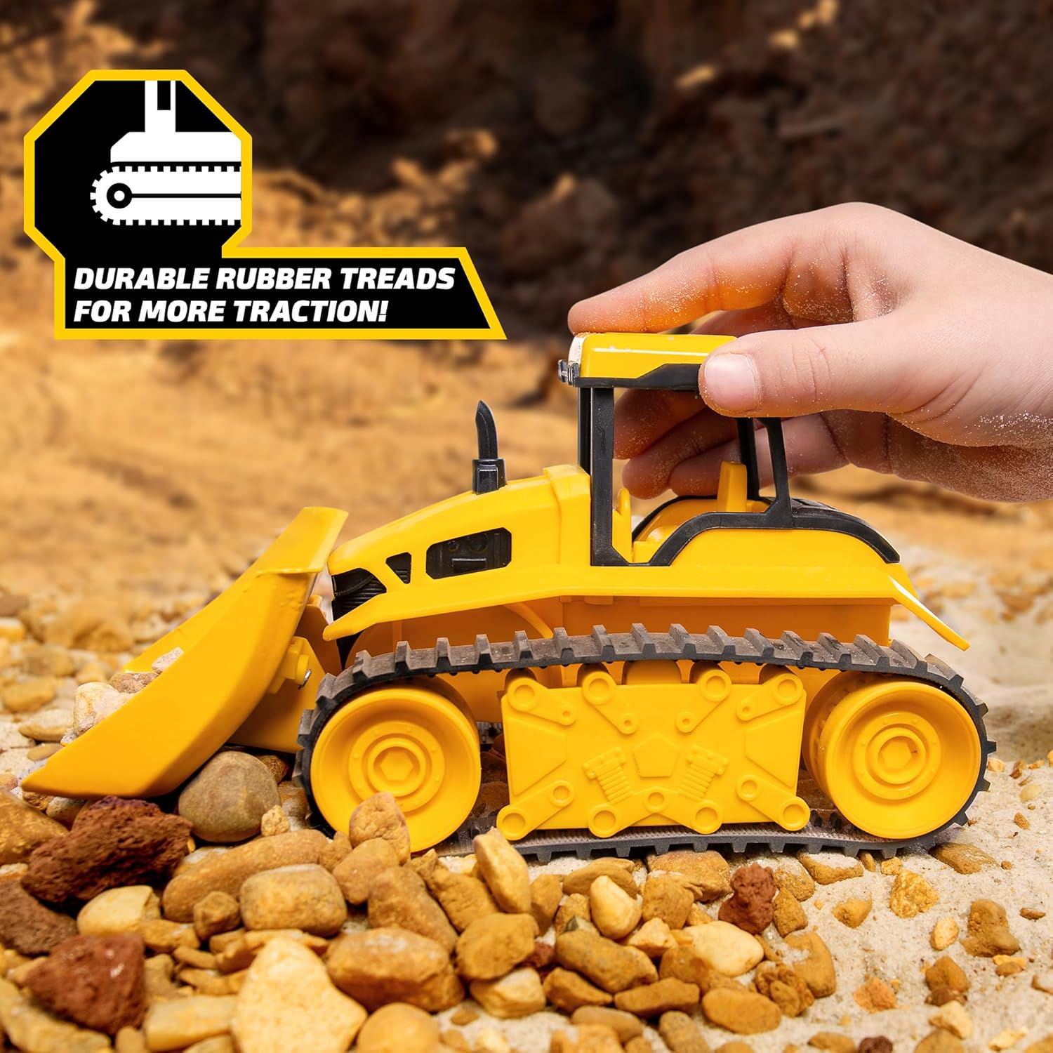 Basic Fun Tonka Mini Steel Classics Bulldozer – Steel Construction, Working Features, Realistic Lights & Sounds, Vibrant Yellow Design – Perfect for Kids 3+