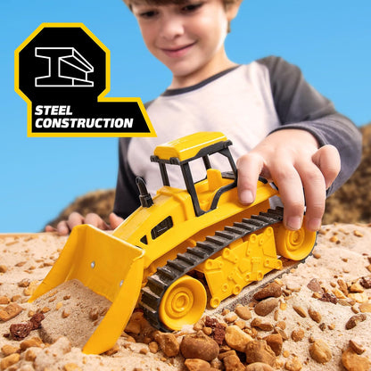 Basic Fun Tonka Mini Steel Classics Bulldozer – Steel Construction, Working Features, Realistic Lights & Sounds, Vibrant Yellow Design – Perfect for Kids 3+