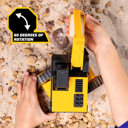 Basic Fun Tonka Mini Steel Classics Excavator – Steel Construction, Movable Grapple Bucket, Rolling Treads, Classic Yellow Design – Perfect for Kids 3+
