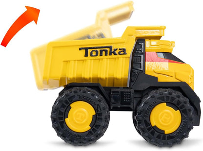 Basic Fun Tonka Steel Classics Titans Dump Truck – Stamped Steel Construction Toy with Working Dump Bed – Durable Outdoor Vehicle for Kids