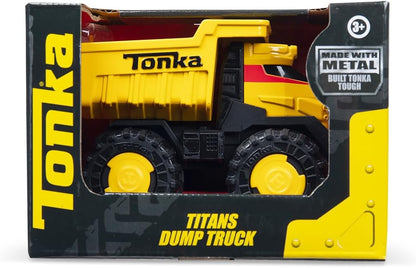 Basic Fun Tonka Steel Classics Titans Dump Truck – Stamped Steel Construction Toy with Working Dump Bed – Durable Outdoor Vehicle for Kids