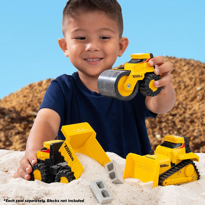 Basic Fun Tonka Steel Classics Titans Bulldozer – Stamped Steel Construction Vehicle with Moving Blade – Durable Outdoor Vehicle for Kids