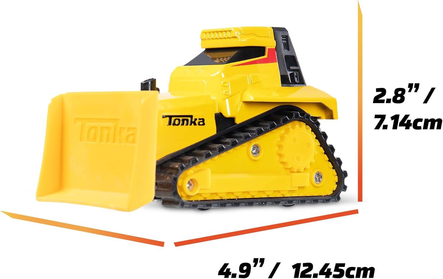 Basic Fun Tonka Steel Classics Titans Bulldozer – Stamped Steel Construction Vehicle with Moving Blade – Durable Outdoor Vehicle for Kids