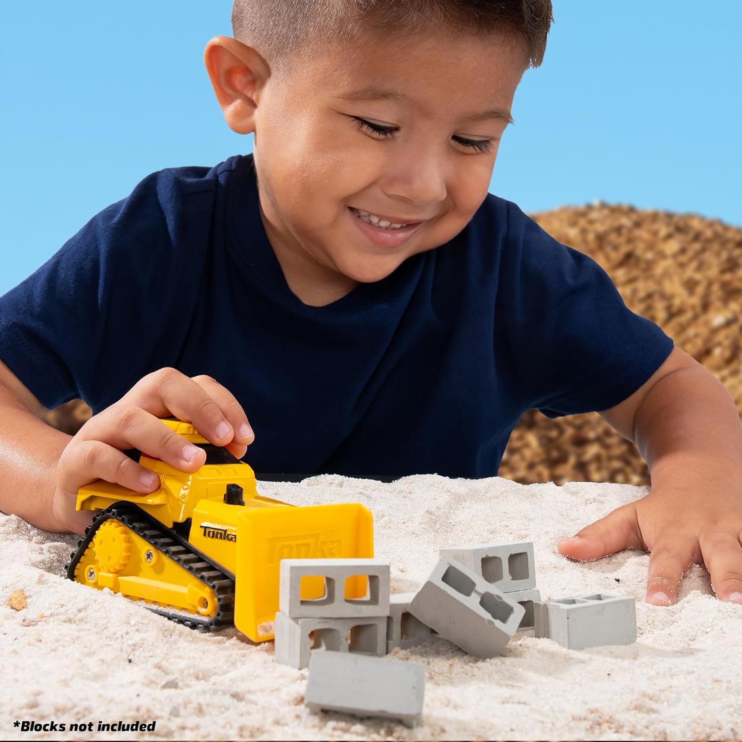 Basic Fun Tonka Steel Classics Titans Bulldozer – Stamped Steel Construction Vehicle with Moving Blade – Durable Outdoor Vehicle for Kids