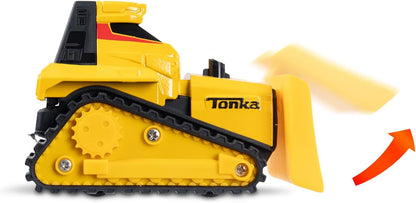 Basic Fun Tonka Steel Classics Titans Bulldozer – Stamped Steel Construction Vehicle with Moving Blade – Durable Outdoor Vehicle for Kids