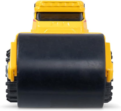 Basic Fun Tonka Steel Classics Titans Steam Roller – Stamped Steel Construction Vehicle with Working Compaction Drum – Durable Outdoor Toy for Kids