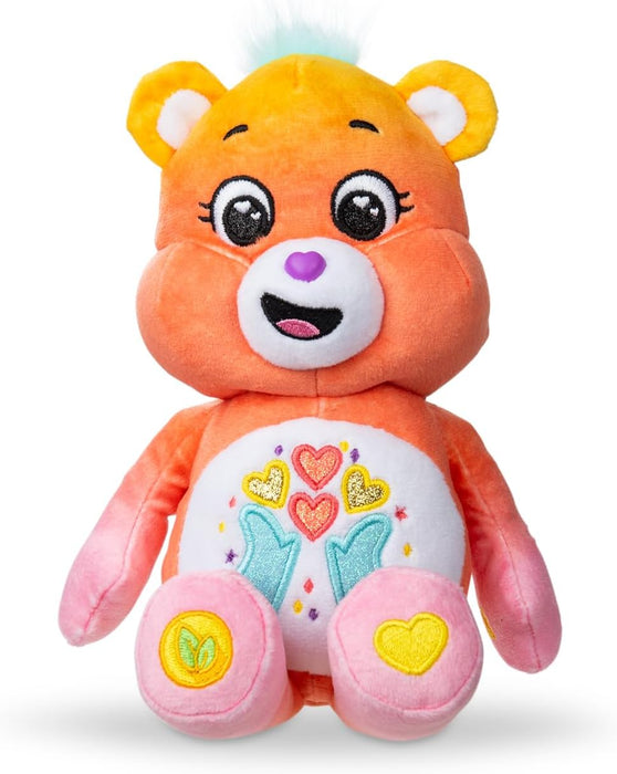 Basic Fun Care Bears Thankful Heart Bear 35 cm Plush – Sparkly Glittery Heart Belly Badge – Soft Toy for Kids & Collectors for Ages 3+
